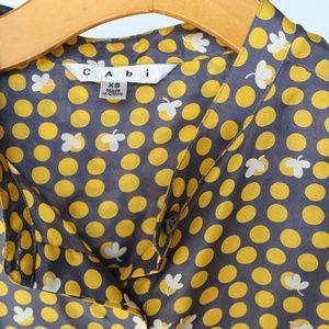 CAbi silk polka dot blouse